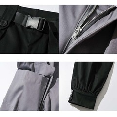 High Waist Solid Color Large Pocket Cargo Pants Women Loose Bundle Foot Ribbon