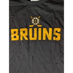 NHL Boston Bruins Mens Black Graphic T-Shirt Spoked B Logo New With Tags