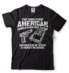 Guns And Holy Bible Shirt American Patriotic Tee 2nd Amendment Pro Gun Gift Tees