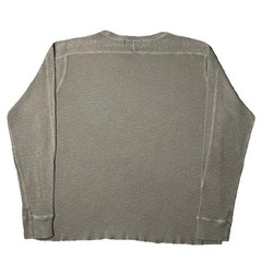 RRL Ralph Lauren Waffle Knit Thermal Crewneck Shirt Gray Olive Green Men’s XXL