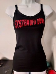System of a Down tank top Toxicity Red Glitter System Of A Down Shirt Or Croptop