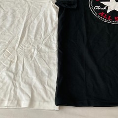 Converse T Shirts Unisex Adult Size M Black White Short Sleeve Stretch 2 Shirts