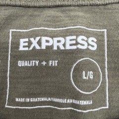 Express Quality + Fit Long Sleeve T-shirt L Green 100% Cotton.#47265