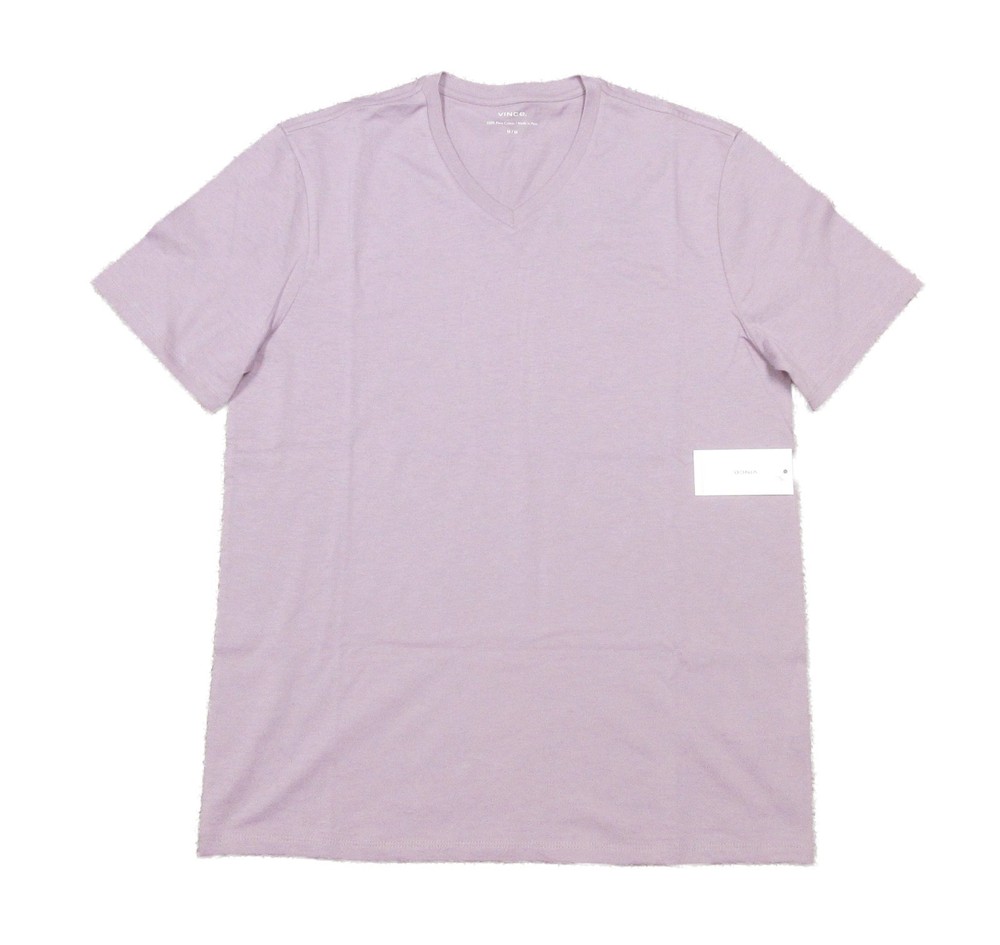 Vince Men’s Vine Light Purple Pima Cotton V-Neck Short Sleeve T-Shirt