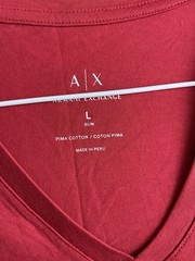 Armani Exchange T-shirt Mens L Made In Peru Cotton Red NWT $30