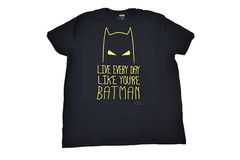 Batman Mens Live Everyday Like You’re Batman Black Shirt New L, 2XL