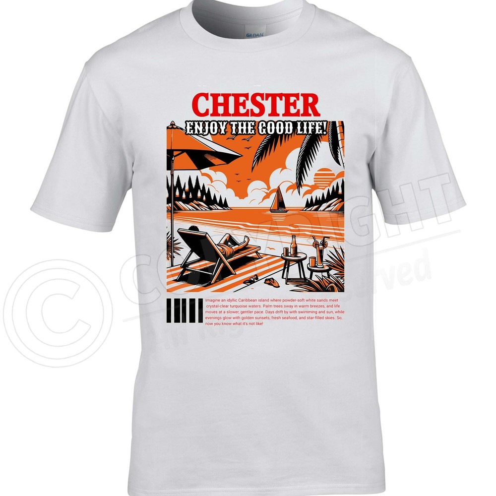 CHESTER Place T-Shirt Home Birth Love Hate Funny Men’s