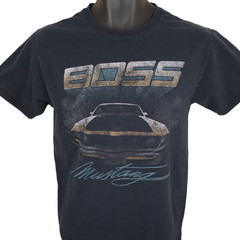 Ford Mustang Boss 302 T Shirt Mens Size XS Black Retro Trans Am Racing