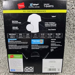 Hanes Shirt Mens Medium White X-Temp Tagless 3 Pack Stretch Mesh Performance