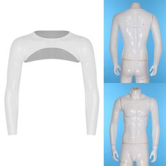 Mens See Through Fishnet Cropped Top Long Sleeve Shrugs Crop Top Clubwear
