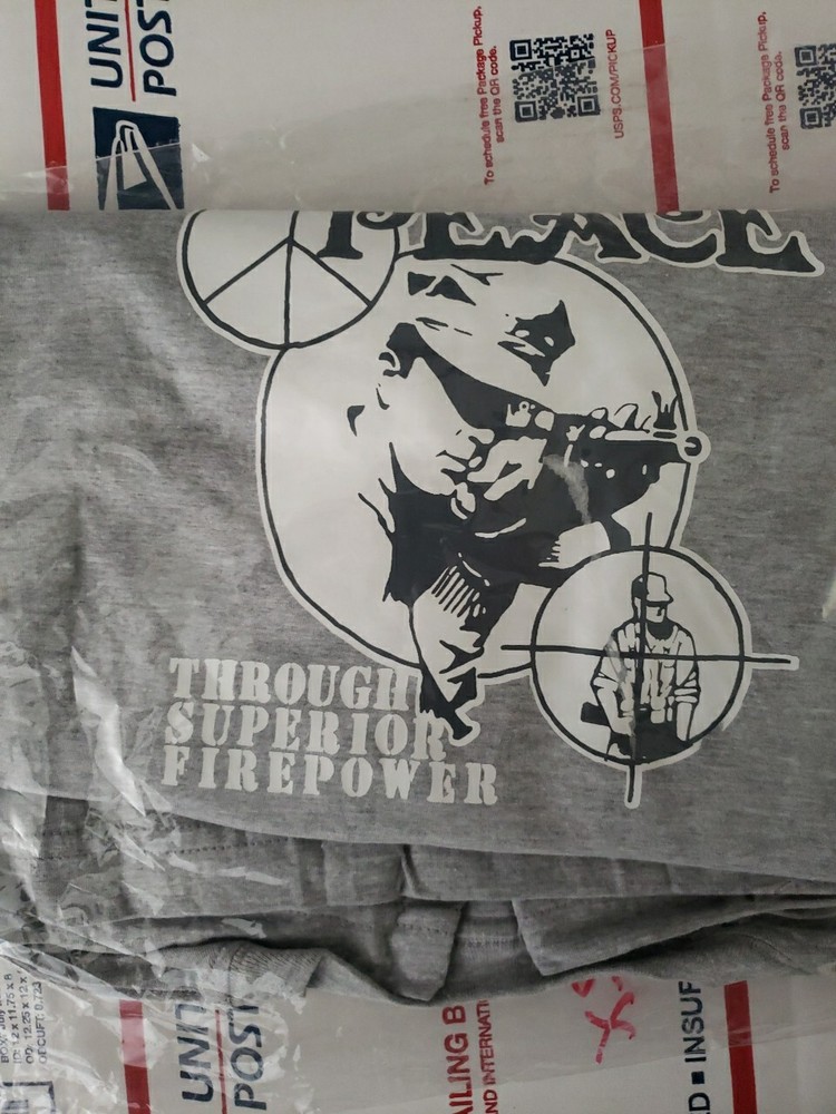 PEACE THROUGH SUPERIOR FIREPOWER gun rights Mens 2xl T-Shirt Trl4#318