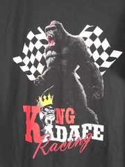 Hanes T-Shirt Men’s XL King Kadafe Racing Crown/Flag Soft Heavy Black Cotton EUC