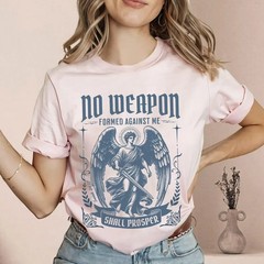 Vintage Archangel Michael Shirt Prayer Bible Scripture Tee Jesus Faith Christian