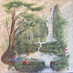 VTG 90s XL Rainforest Preserve Paradise Graphic Front/back Tye Dye