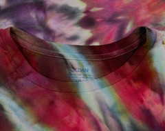 Handmade Ice Tie Dye T-Shirt 3XL Mens Womens Soft Cotton Blue Plum Rolled Dye