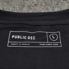 Public Rec Shirt Large Black Adapt Henley Casual Comfort Stretch Performance