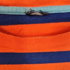 USPA T-Shirt Men Size S Orange Colorful Striped Embroidered Logo Short Sleeve