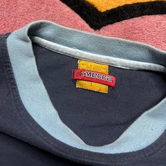 Vintage Y2K Mecca Lion Felt Graphic Logo T-shirt Size Large Blue