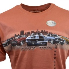 Men’s T Shirt -Newport Blue -American Muscle Cars Racing Logo 100% Cotton
