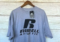 Russell Athletic Tee Shirt Mens Size 1XL Grey Relaxed Fit Chest Logo T-Shirt New