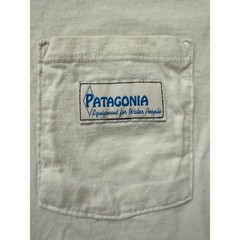 Patagonia Mens Water People Organic Cotton Pocket T-Shirt Cream White Large