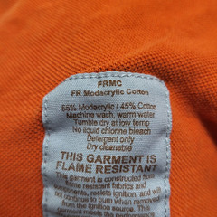 Tyndale Flame Resistant Shirt Mens 2XL Henley Orange HRC1 Long Sleeve Work