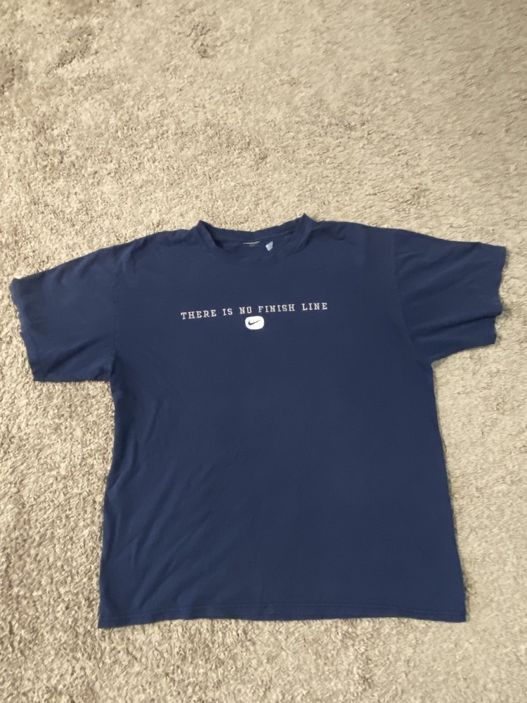 Nike Shirt Mens Extra Large Blue There Is No Finish Line Swoosh Graphic Running