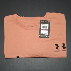 1326799-696 Mens’ (2XL) UA Sportstyle Left Chest T-Shirt, Canyon Pink/Black