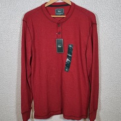 G.H. Bass & Co. Men’s Yosemite Henley Long Sleeve Shirt Large New With Tags Red