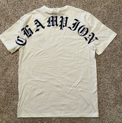 CHAMPION COTTON TEE – MEN’S – SCREEN LOGO FRONT AND BACK – MEDIUM – WHITE