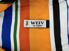 Weiv Of Los Angeles Brilliant Colored Stripe Short Sleeve Button Shirt Mens 2XL
