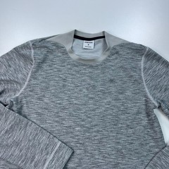 Gymshark Retake Shirt Mens Large Gray Crew Neck Stretch Training Logo Seamless