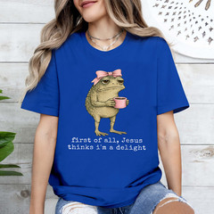 First of All Jesus Thinks I’m A Delight Frog Meme T-Shirt