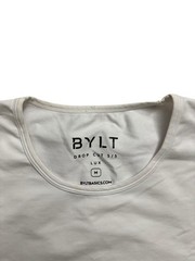 Bylt Shirt Mens Size Medium White Drop Cut Short Sleeve Crew Neck Tee Midweight