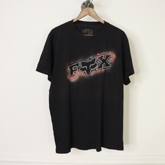 Vintage Fox Racing Motocross Black Graphic T-shirt Mens Size Large Faded