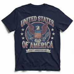 United States Of America 250th Anniversary Eagle Crest Vintage T-Shirt