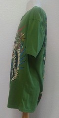 Christian Audigier Y2K Skull Grenade Rhinestone Green T-Shirt Short Sleeve Sz S
