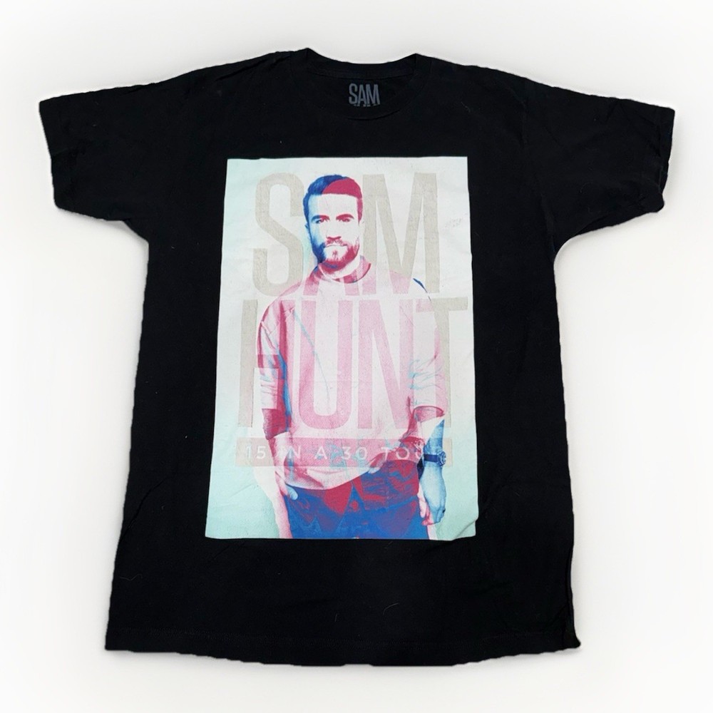 Sam Hunt 15 In A 30 Concert Tour T Shirt Black Size Medium