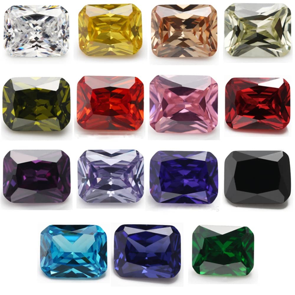 15pcs 8x10mm Octangle Cut 5A Cubic Zirconia Stone Mix 15 Colors Loose CZ Synt…