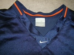 Vintage Nike Mens Size L Satin Swoosh Basketball Blue Orange Tank Top Jersey