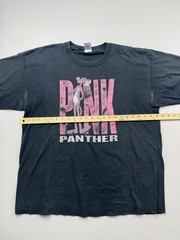 Vintage Pink Panther Shirt Mens XL Black Cartoon Graphic Tee Preshrunk VTG