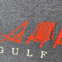 Vintage Gulf Shores Shirt Size XL Blue Short Sleeve Beach Chairs Velva Sheen USA