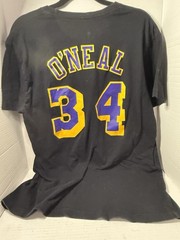 Mitchell & Ness Shirt Men’s Large Shaq O’Neal Lakers Name & Number Black Kobe
