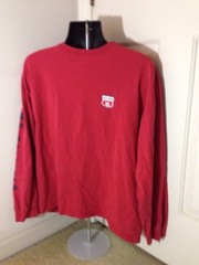 VTG 90s Tommy Hilfiger Route 85 Long Sleeve T Shirt Red Racing Spell Out Large L