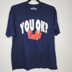 Sesame Street Elmo You OK? Graphic Print T-Shirt Large Mens Adult Cartoon Tee