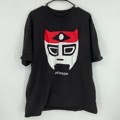 Octagon Wrestler Mask Graphic Black T Shirt Men Large