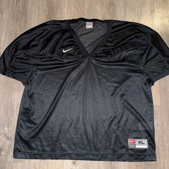 NIKE Team Football Jersey Adult XL Black Mesh Practice Scrimmage V-Neck Blank