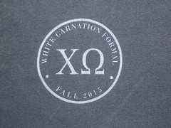 CHI OMEGA Sorority Fraternity White Carnation Formal Small S Long Sleeve Shirt