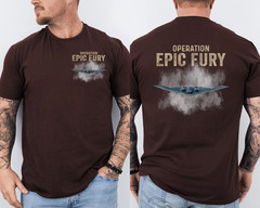 Operation Epic Fury T-Shirt, Patriotic American Flag Front & Back T-Shirt