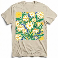 Groovy Floral Daisy T-Shirt Colorful Botanical Wildflower Nature Spring Tee